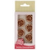 Funcakes - Fondant Decorations Roses Bronze Gold, 6 pieces