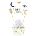 Cupcake Deco Set Eid Mubarak, 6 wrappers + 6 picks