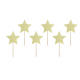 PartyDeco - Deko Picks Gold Glitter Sterne, 6 Stuck