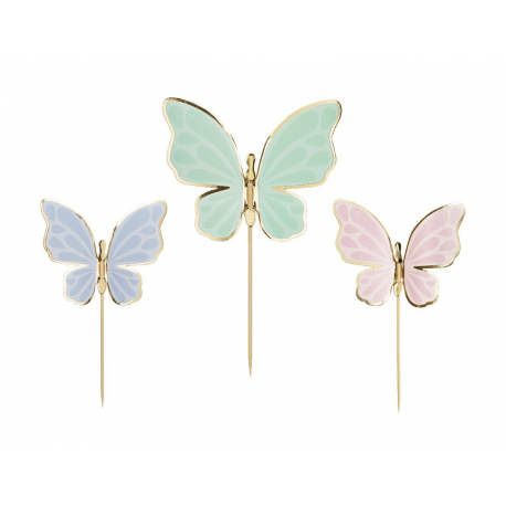 AH - Pics décoratifs, papillon, 12 piques