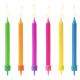 Bougies couleurs vives, 6 pièces