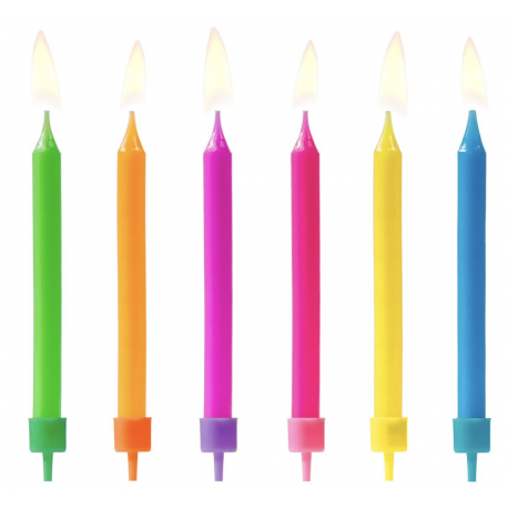 Kerzen leuchtende Farben, 6 Stück