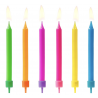 Candles bright coloured, 6 pieces