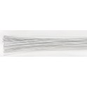 White cloth covered wire for flowers, 18 Gauge (1.2mm), env. 36 cm, 20 pieces