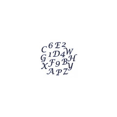 FMM - Emporte-pièce Alphabet et numéros en italique majuscule. 2 cm