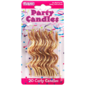 Golden curly candles, 20 pieces