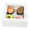 Cupcake Box White, Standard, 4-cavity with inserts. 