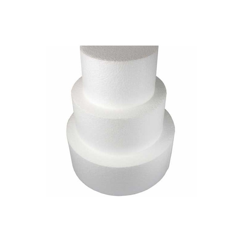 Gâteau polystyrène rond 20 cm, hauteur 10 cm