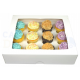 Boîte à cupcakes blanche, pour 12 pièces avec séparateur