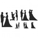 Patchwork Wedding silhouettes, set of 9