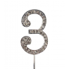 Cake Star - Chiffre 3 avec brillants, 45 mm de haut