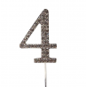 Cake Star - Number 4 "diamante", 45 mm high