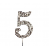 Cake Star - Number 5 "diamante", 45 mm high
