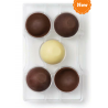 Decora - Plastic mold for half spheres with flat base, 5 cavities of 50 mm dia