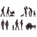 Patchwork silhouette famille,  set de 11 pièces