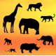 Patchwork Safari silhouettes, set of 8