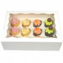 Boîte à cupcakes mini, blanches, pour 12 pièces avec séparateur