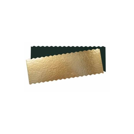 Rectangular Cake Board Golden wavy, 35 x 12 cm, approx. 1 mm thick