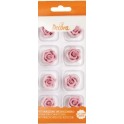 Decora Décoration en sucre petites roses roses, 20 mm, 8 pièces