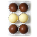 Decora - Form für Schokolade, halb Kugel, 6 Vertiefungen jede 75 mm Dia