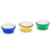Caissettes taille micro aluminium bleu, vert, jaune, 75 pièces