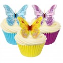 Assorted Colours Butterfly Edible Wafer, 12 pieces