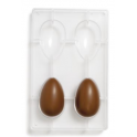 Decora - Plastic mold for chocolate egg, 70 gr, 88 x 56 mm, 4 cavities